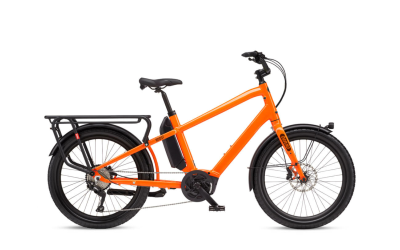 Benno Boost E 10D Neon Orange Longtail Cargo E-Bike - Propel Electric Bikes