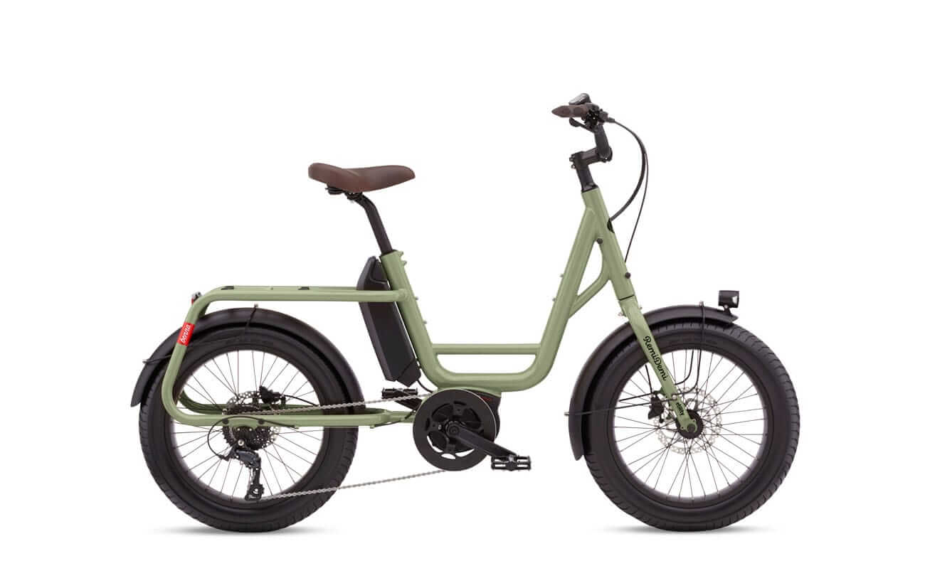 Benno RemiDemi 9D Olive Green Step Through Mini BIke - Propel Electric Bikes